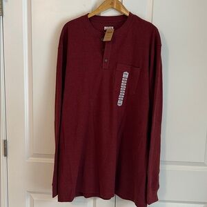 Duluth Burly Thermal Henley cinnamon red 2XLT NWT